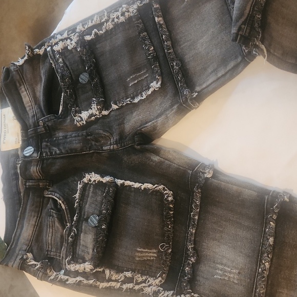 FWRD Denim Distressed Black Denim Jeans - Picture 2 of 9